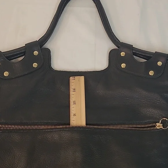 Pietro Alessandro Black Leather Satchel w/ Crossbody Strap Original Brooklyn Bag - Picture 6 of 15